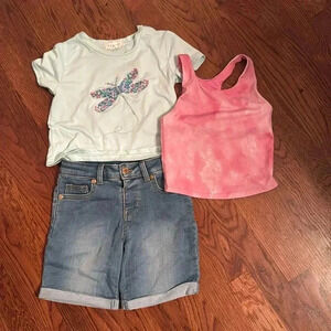 Girls size small top and shorts bundle